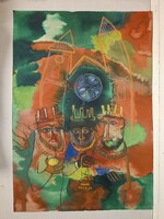 Jozefka Antal (1935-) festmény, 64x45 cm