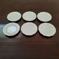 6 db Fehér Herendi porcelán zsemle tányér készlet