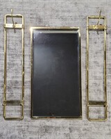 Vintage Mid-Century Modern Copper Wall Coat Rack, multiple pieces