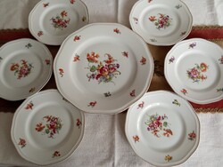 Antique Meissen flower pattern porcelain PirkenHammer dessert set