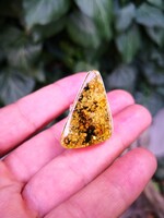 Gyönyörű, nagy borostyán köves ezüst gyűrű