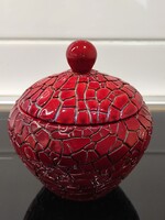 Repesztett ökörvérmázas Zsolnay bonbonier