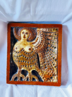 Fürtös György: Szirén egyedi pirogránit falikép, egyedi, ritka alkotás