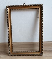 Régi szép, antik képkeret, fekete-arany 20x28