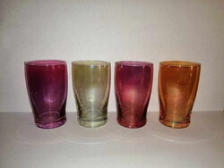 Retro Iridescent Colored Glass 4-Piece Set of Glasses