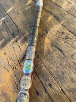 Century-Old Old Hiking Stick Tourist Pole Walking Stick with 31 Hungarian and Austrian Mountain Badges