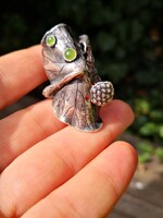 Különleges, jade köves ezüst gyűrű