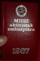 1987.AZ mhsz aktívisták zsebnaptára - hibátlan  - BŐRKÖTÉSSEL - KIS könyv a képek szerint