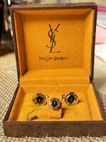 Eredeti Yves Saint Laurent aranyozott mandzsetta szett
