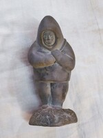 Vintage Abbott Canada Inuit kézzel faragott fókavadász műalkotás szobor