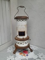 Ritka hordozható kis kályha ritka kék üveges