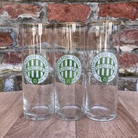 3 db Fradi - FTC aranyozott peremű üveg csőpohár