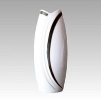 Modern fekete-fehér Bavaria Mitterteich váza, 22 cm magas