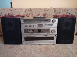 Retró ritka Toshiba lemezjátszós music center 2 hangfallal 1983