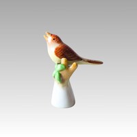 Herendi porcelán mini madár figura, 6 cm magas