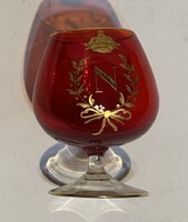 Napoleon pohár exclusive metszett, csiszolt, 24 karátos arannyal festett