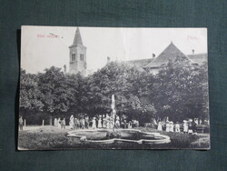Képeslap,Pécs,Sétatér park,szökőkút látkép,részlet,D. K. kiadás Bp., 1906-