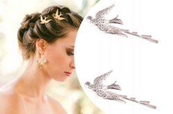 ARANYOS FECSKEMADÁR HAJCSAT EZÜST SZÍNŰ, KŐ NINCS BENNE A KÉPEK NEM ADJÁK VISSZA A FÉNYÉT