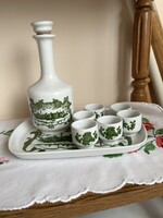 Alföldi porcelán, Szeged feliratú 6 személyes pálinkás készlet.