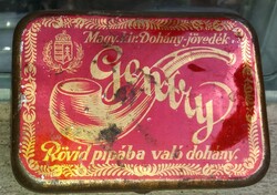 1900'S GENTRY magyar pipadohány festett fém lemezdíszdoboza 11 x 8 x 4 cm a képek szerint
