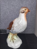 Ritka! Herendi nagyméretű porcelán fogoly, talpán pecsétes és mélynyomásos jelzés