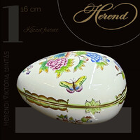 Herendi Viktória mintás tojás alakú bonbonier