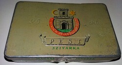 Vintage jó állapotú MAGYAR PEST SZIVARKÁS fém lemez doboza 26 x 15 cm a képek szerint