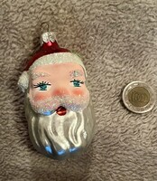 Régi, retro ,üveg  Karácsonyfadísz Mikulás