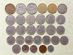 Belgium 30 db Különböző Érme 25,50 Centimes 1,5,10,20 Frank Francs 1923-1993