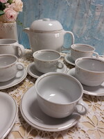Alföldi Platina csíkos Saturnus porcelán teás készlet