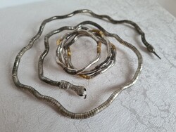 Szabadon hajlítható sok variációban formálható kígyófejes bizsu nyaklánc karkötő ezüst arany színű