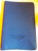 Vintage IBUSZ blue faux leather document / notebook holder advertising folder, folder size 16 x 11 cm as shown in pictures