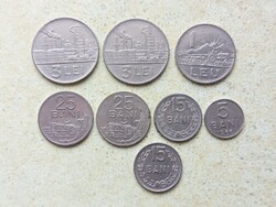 Románia 8 db Különböző Érme 5,15,25 Bani 1,3 Lej Lei 1960-1966