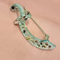 Ezüstözött Cirkon bross 5 cm-es