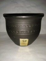 Hollóházi black ceramic vase (bs)