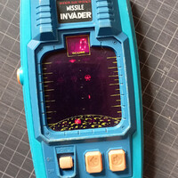 BANDAI: MISSILE INVADER / Retro, LED-display quartz game, 1979