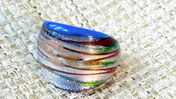 1 db nagy méretű muranói üveg gyűrű 1.9 mm belső átmérő 60-as méret