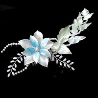 Ékszerek-hajdíszek, hajcsatok: Esküvői, menyasszonyi, alkalmi hajdísz dip art technikával S-H-FÉ30-3