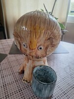 Kis-Roóz Ilona nagy méretű oroszlán kerámia kb. 25 cm magas!