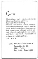 Kártyanaptár: CSOMIÉP, Hódmezővásárhely.