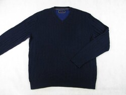 EREDETI CHRISTIAN BERG (XL) ELEGÁNS HOSSZÚ UJJÚ FÉRFI SÖTÉTKÉK CSAVART MINTÁS PULÓVER