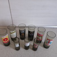 Retro Italos címkés füst színű pohár készlet