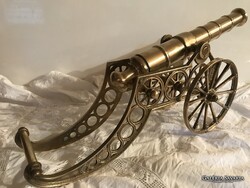 ÁGYÚ  - RÉZ - 44 cm  - NEM SPIÁTER ! - 44 x 19 x 12 cm - ANTIK - TÖMÖR