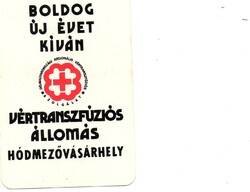 Kártyanaptár: Vöröskereszt.