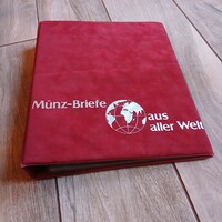 Beautiful Vintage Banknote Holder Album, 15 Double-Compartment Pages