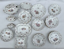 37-piece beautiful late 1800s mixed technique dinnerware set