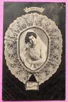 Antik fotó képeslap - a csipke sorozatból a brüsszeli 'angol'  - Bergeret