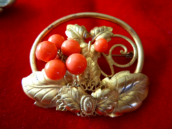Antik BROSS virág mintàval, 5,0 x 4,0 cm nagy méret