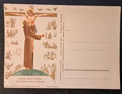 Assisi Szent Ferenc – Ferences rendi képeslap, 1941, Klösz Budapest
