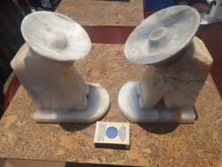 Masszív tömör onix kalapos könyvtámaszok kis javítható hibával együtt